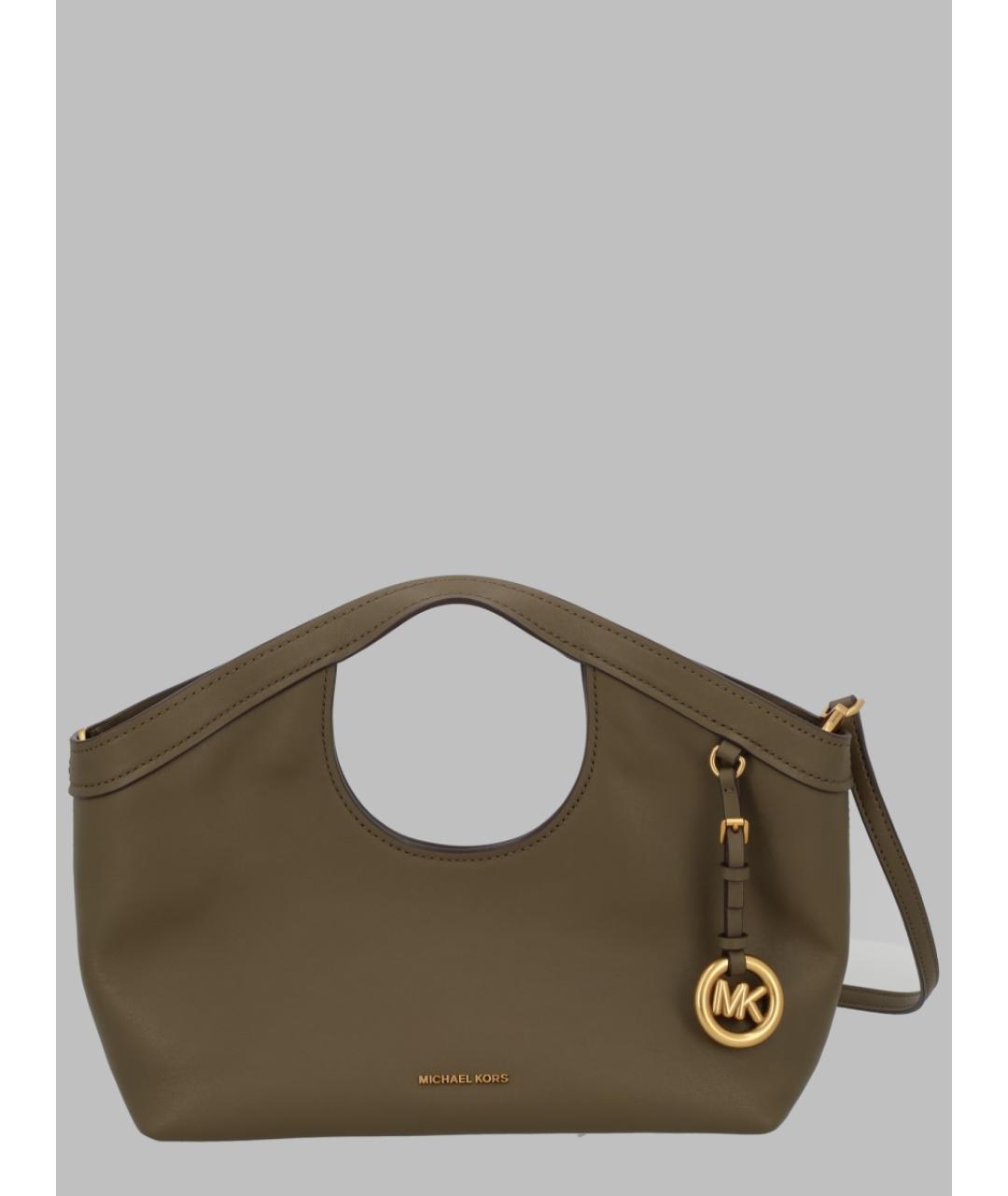 MICHAEL KORS Зеленая кожаная сумка тоут, фото 3