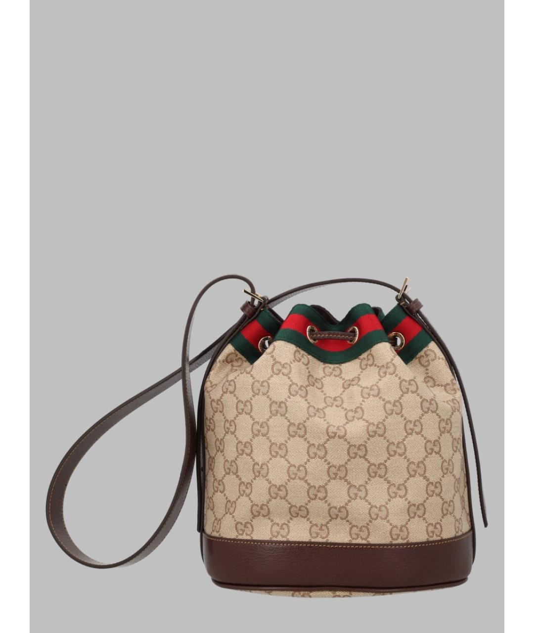 GUCCI Бежевая хлопковая сумка через плечо, фото 2