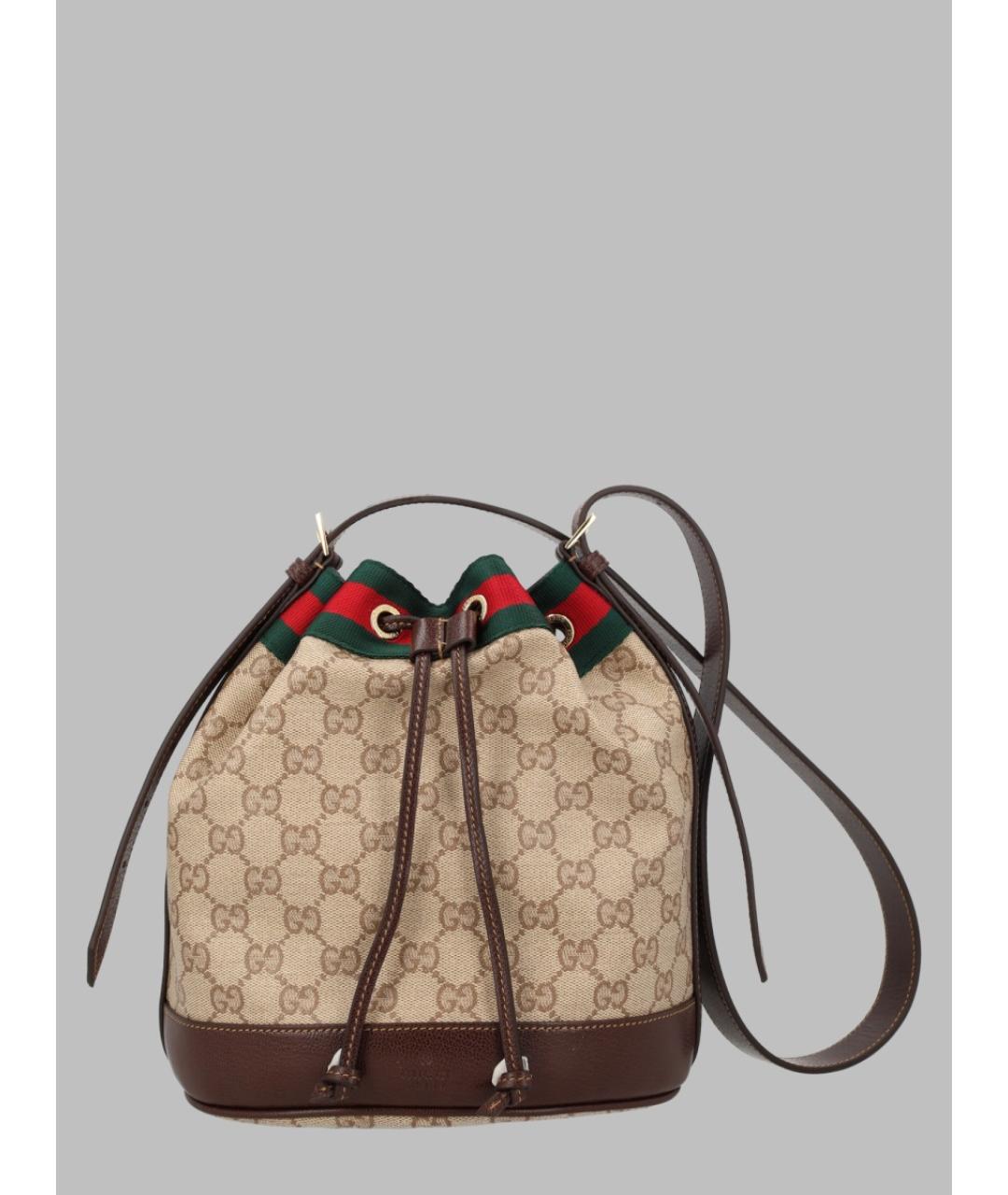 GUCCI Бежевая хлопковая сумка через плечо, фото 3