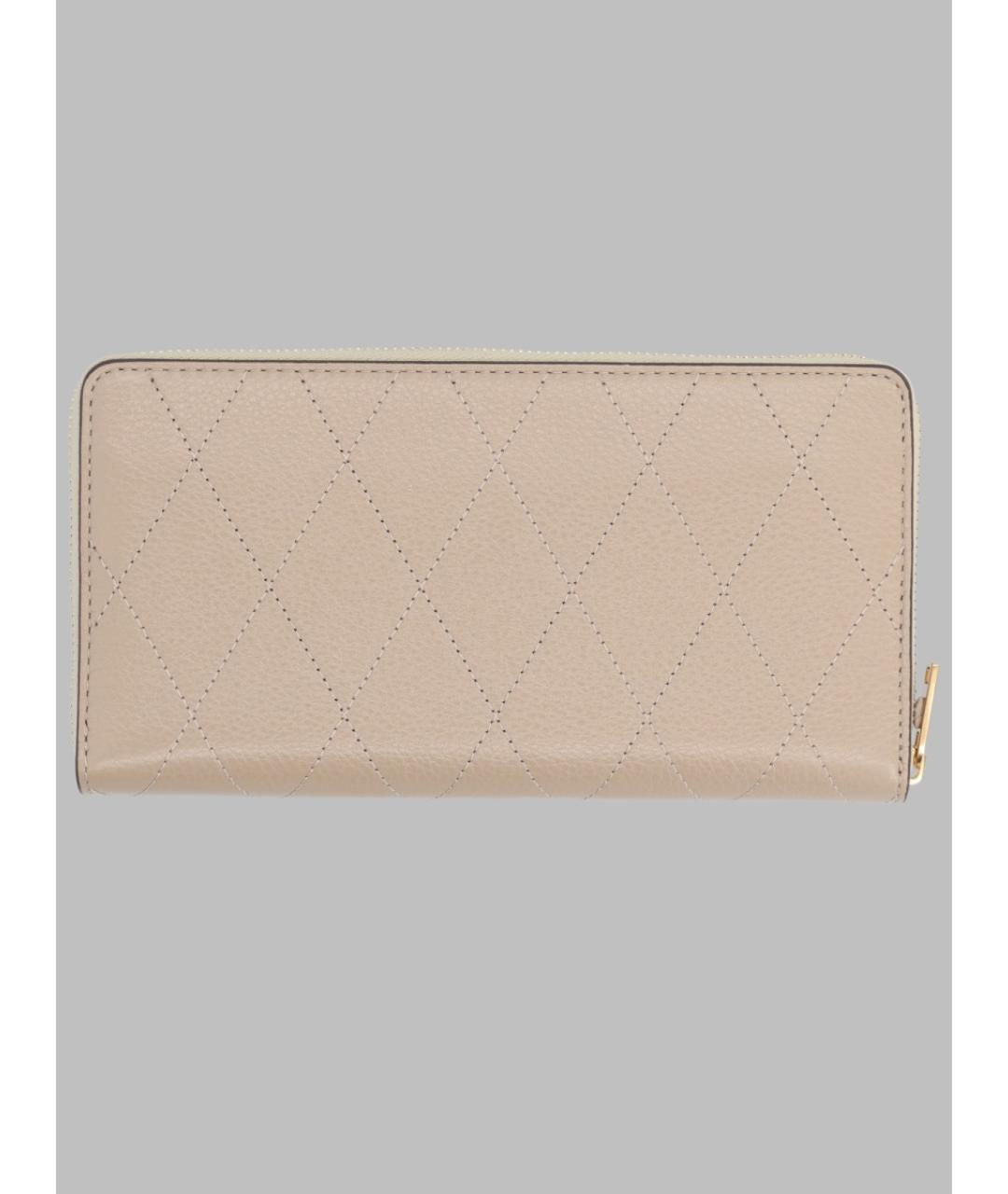 TORY BURCH Бежевый кожаный кошелек, фото 2