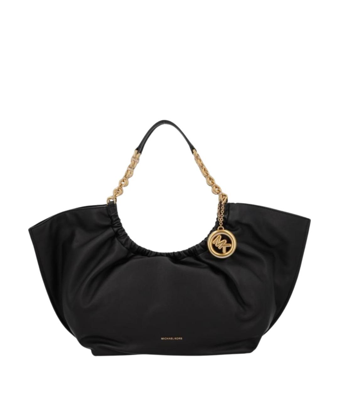 MICHAEL KORS Черная кожаная сумка через плечо, фото 1
