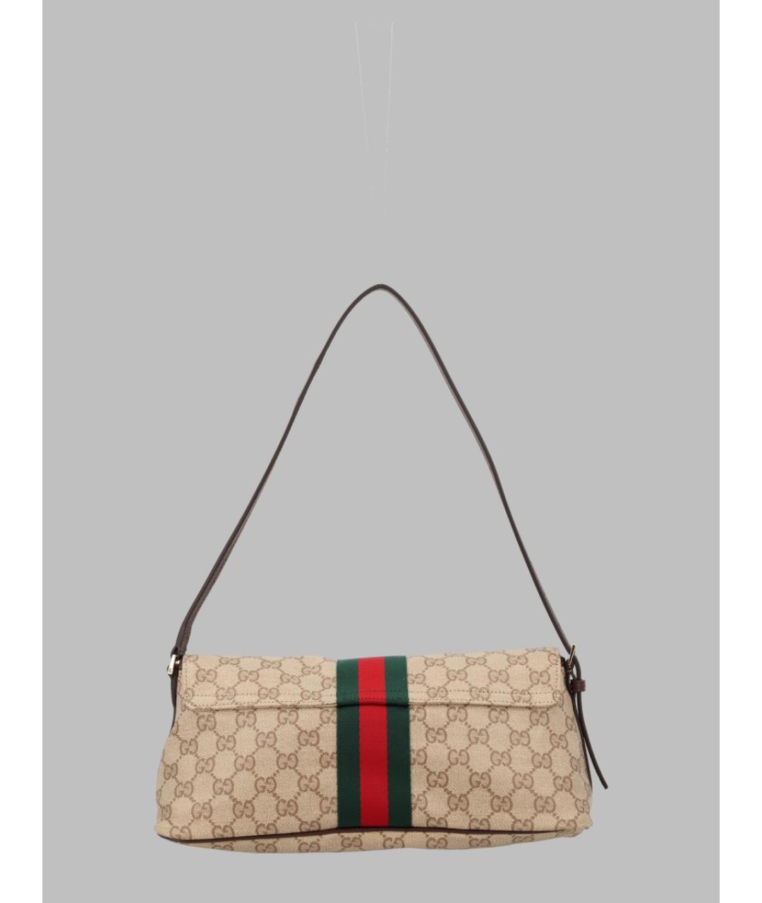 GUCCI Бежевая хлопковая сумка через плечо, фото 2