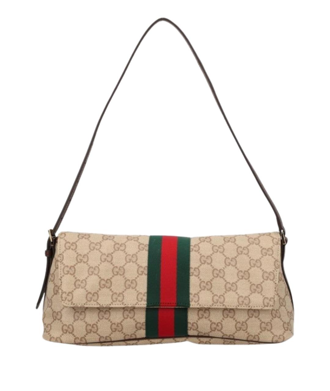 GUCCI Бежевая хлопковая сумка через плечо, фото 1