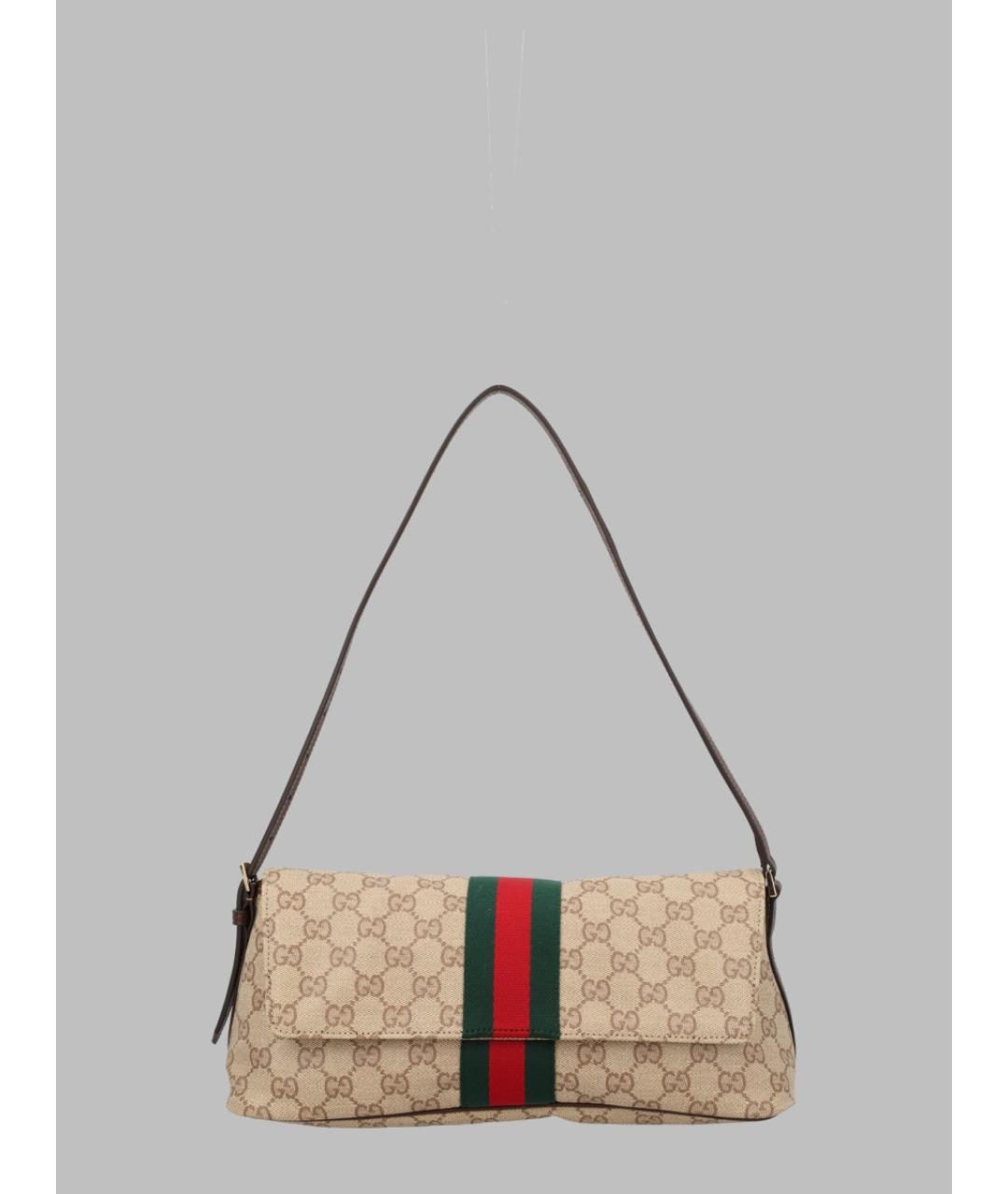 GUCCI Бежевая хлопковая сумка через плечо, фото 3