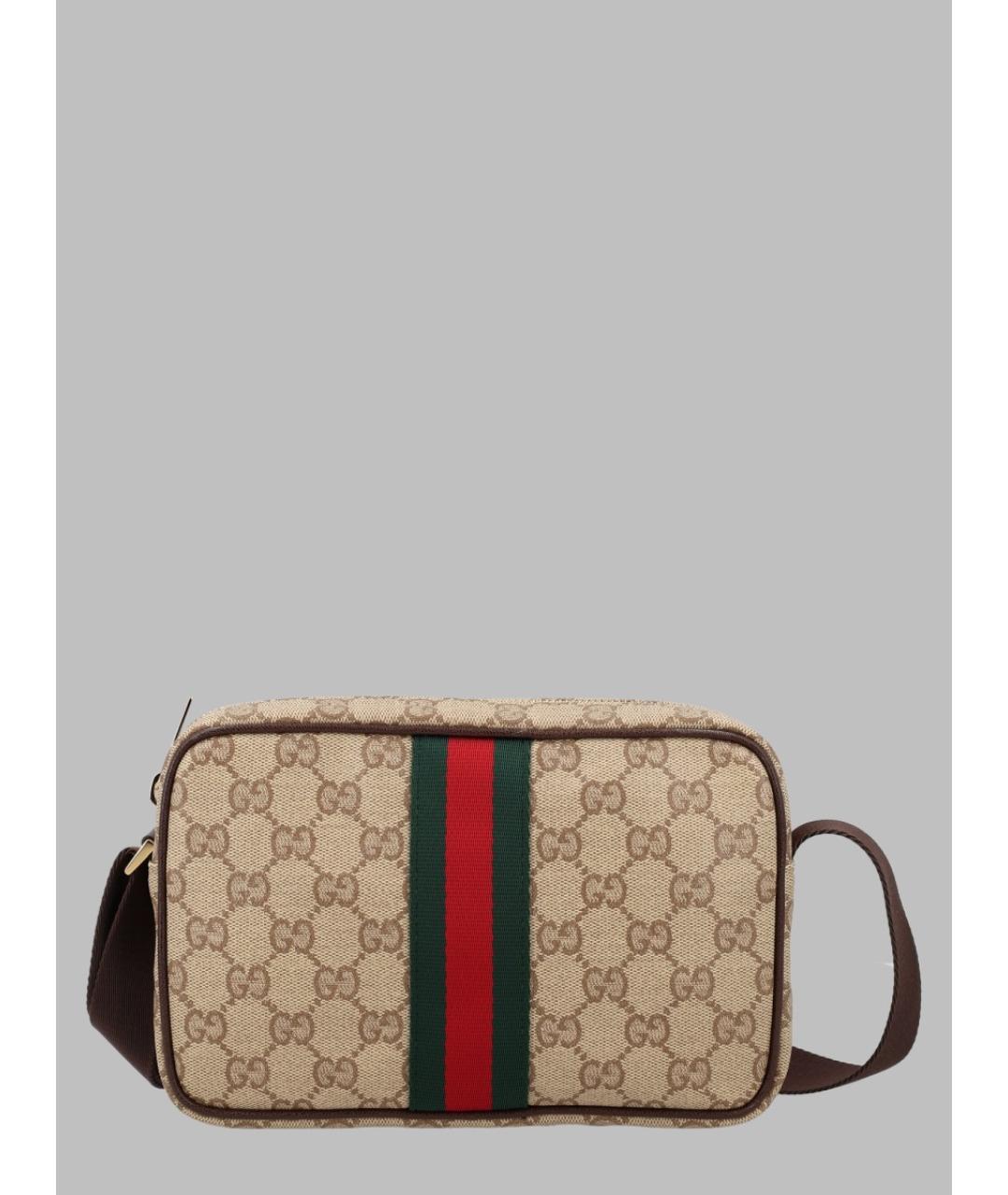 GUCCI Бежевая тканевая сумка через плечо, фото 3