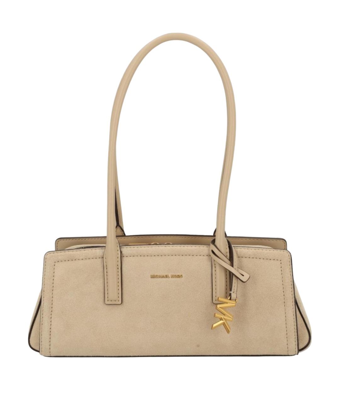 MICHAEL KORS Бежевая кожаная сумка с короткими ручками, фото 1