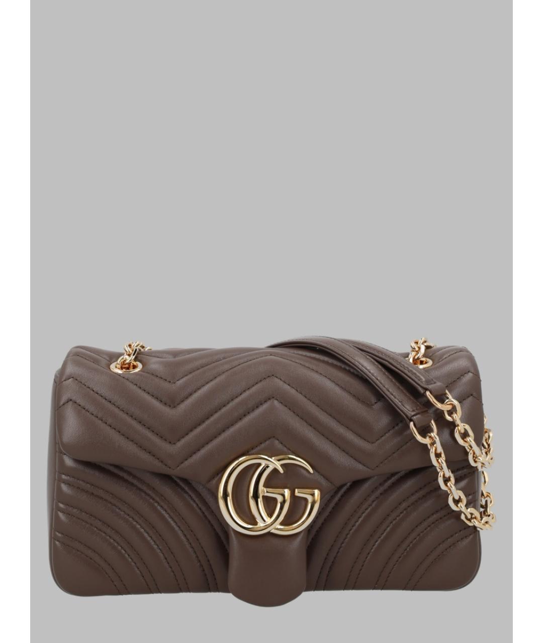 GUCCI Коричневая кожаная сумка через плечо, фото 3