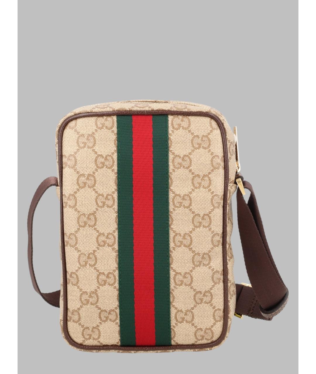 GUCCI Бежевая тканевая сумка на плечо, фото 2