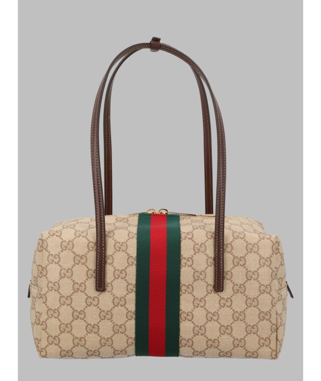 GUCCI Бежевая хлопковая сумка через плечо, фото 2