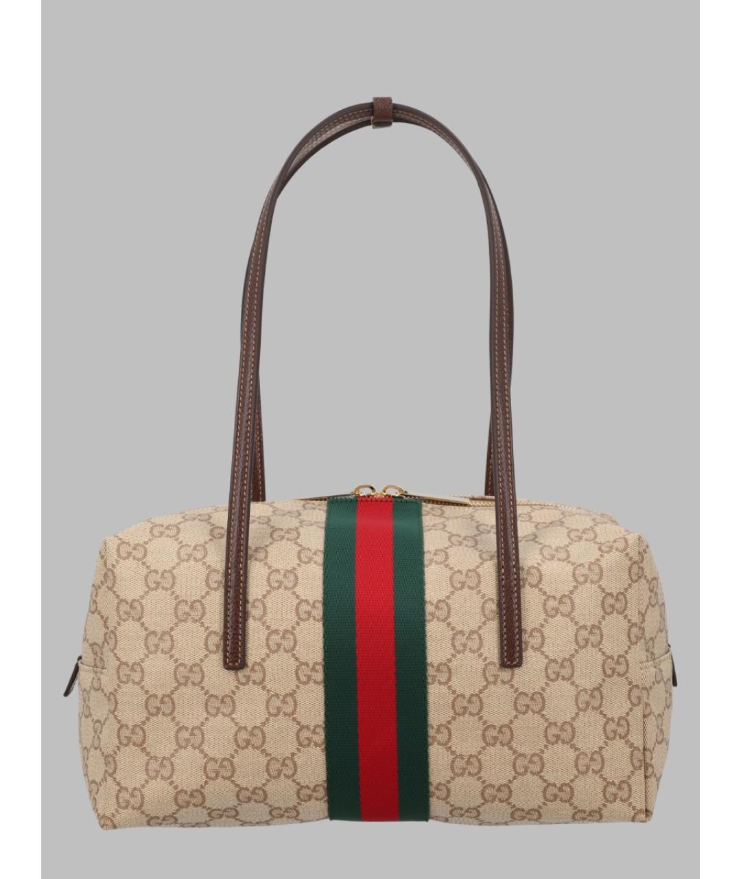 GUCCI Бежевая хлопковая сумка через плечо, фото 3
