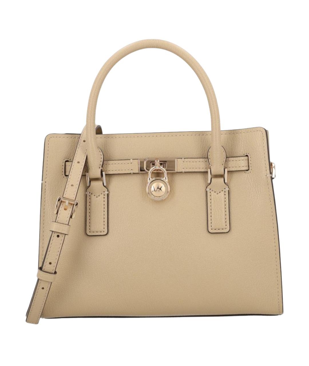MICHAEL KORS Бежевая кожаная сумка с короткими ручками, фото 1