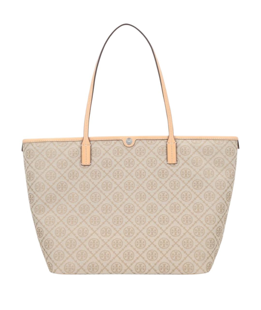 TORY BURCH Бежевая хлопковая сумка тоут, фото 1
