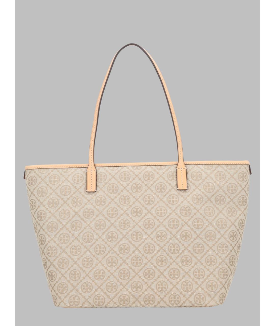 TORY BURCH Бежевая хлопковая сумка тоут, фото 2