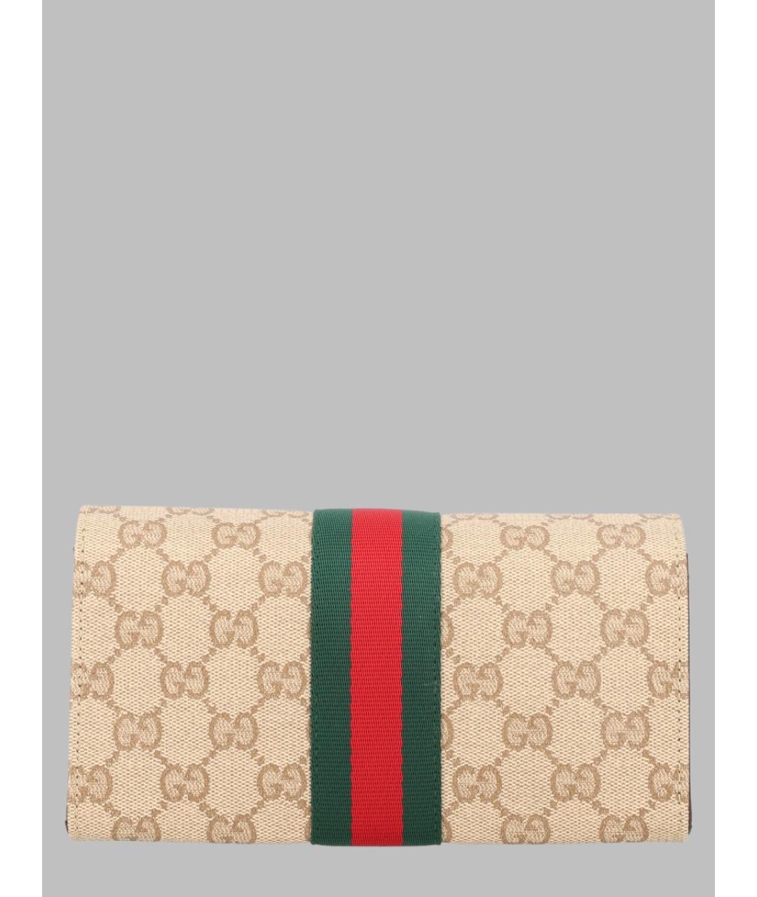 GUCCI Бежевая жаккардовая сумка через плечо, фото 2