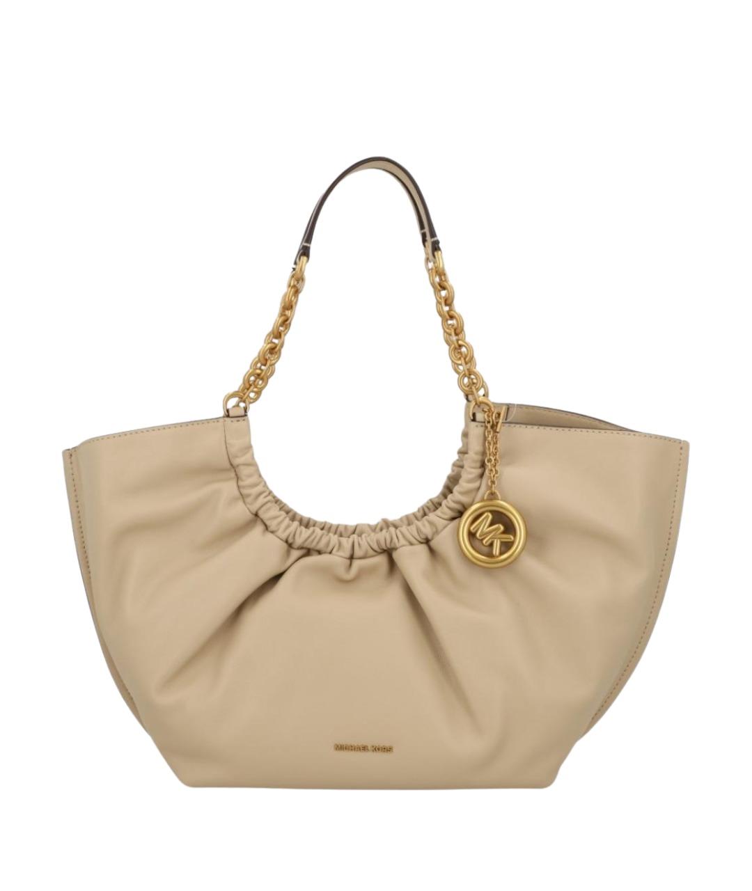 MICHAEL KORS Бежевая кожаная сумка тоут, фото 1