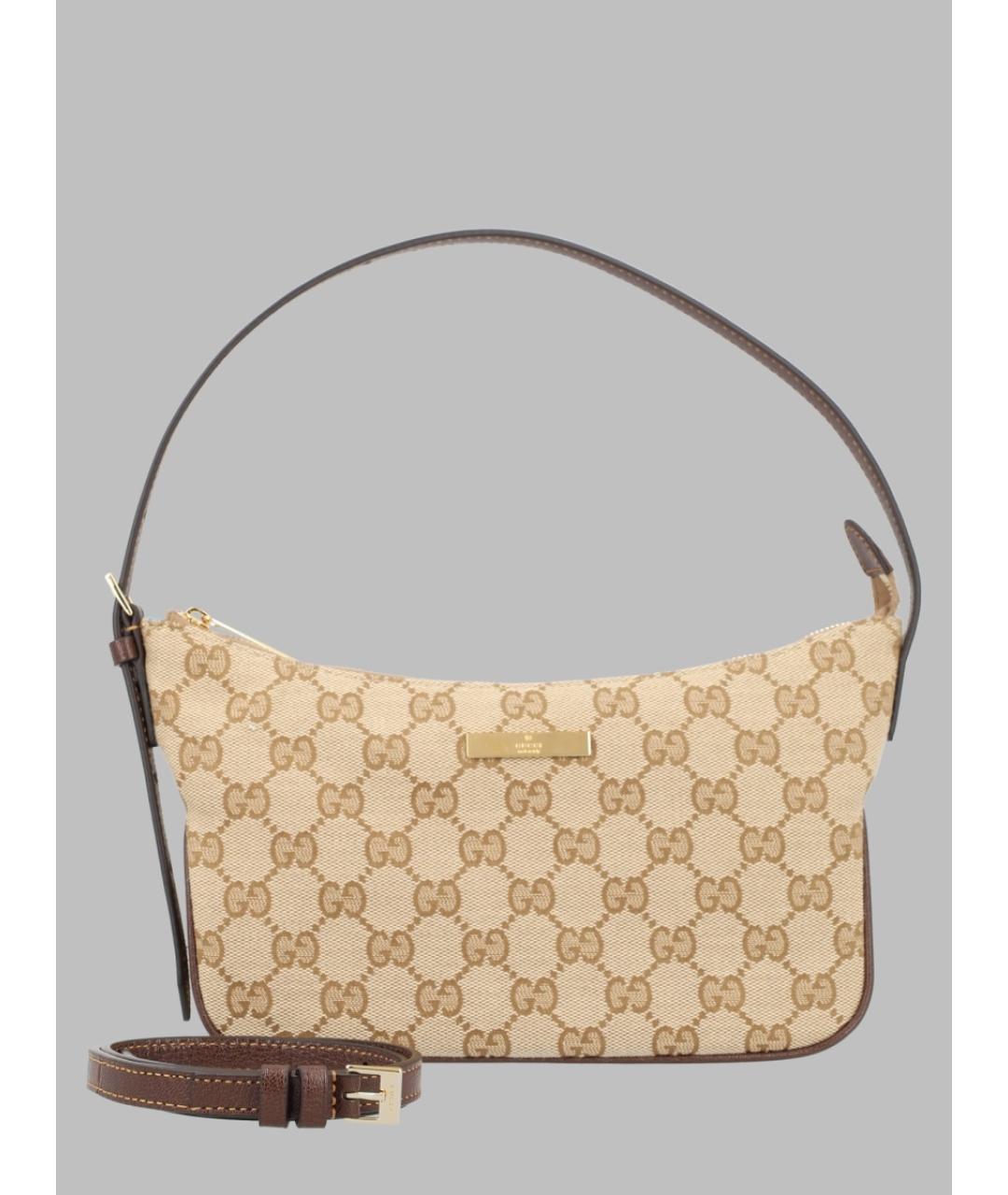 GUCCI Бежевая тканевая сумка через плечо, фото 3