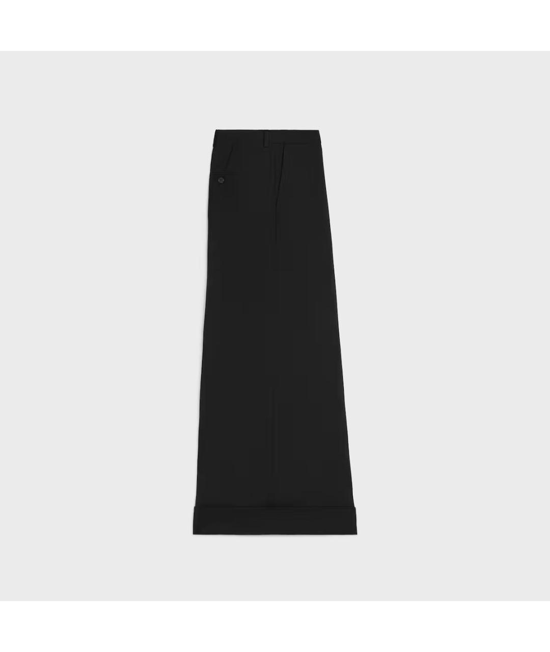 CELINE Черные шерстяные брюки широкие, фото 6