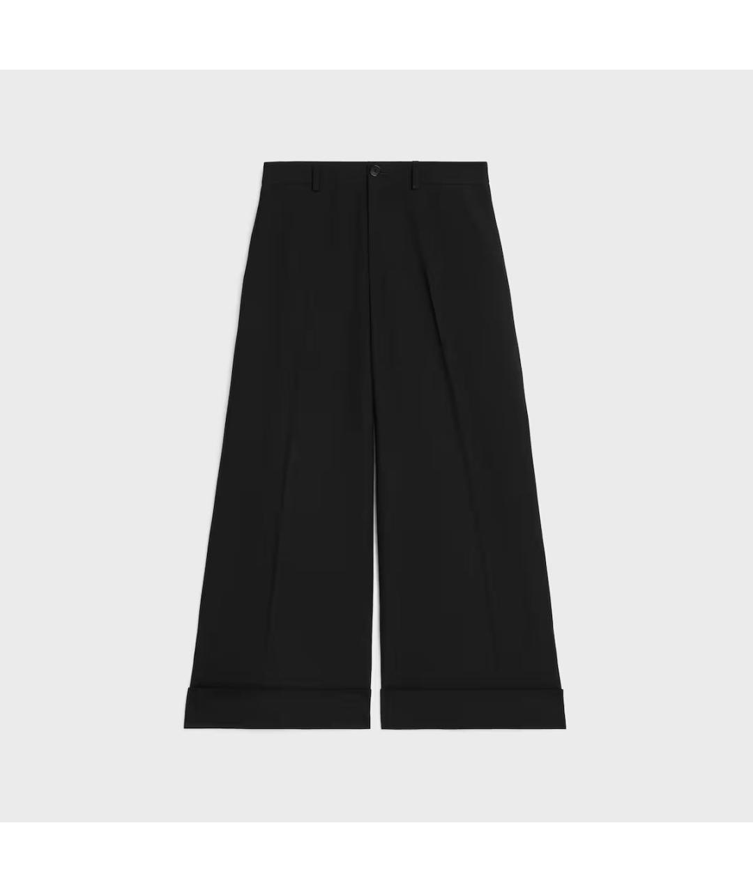 CELINE Черные шерстяные брюки широкие, фото 7