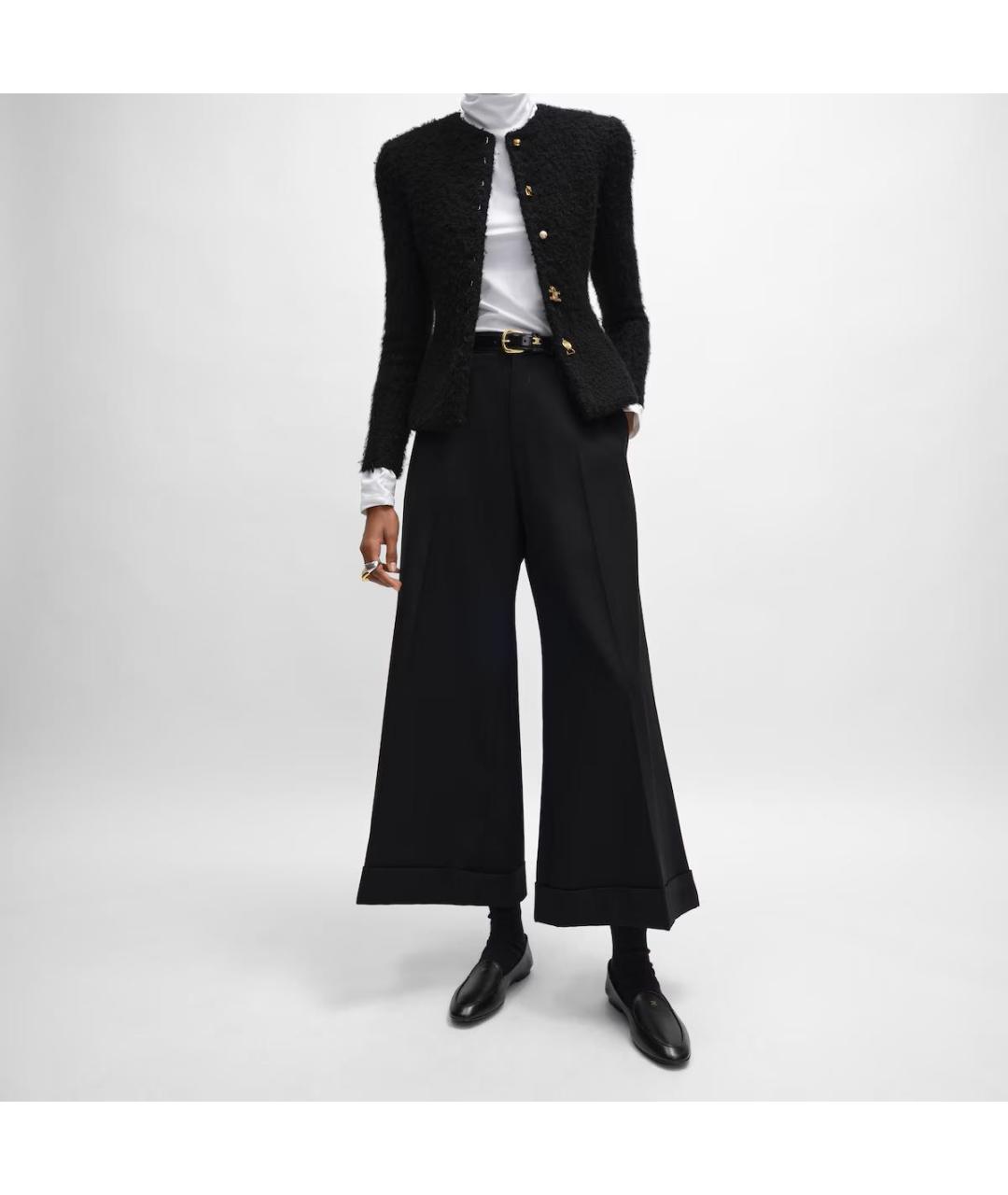 CELINE Черные шерстяные брюки широкие, фото 2