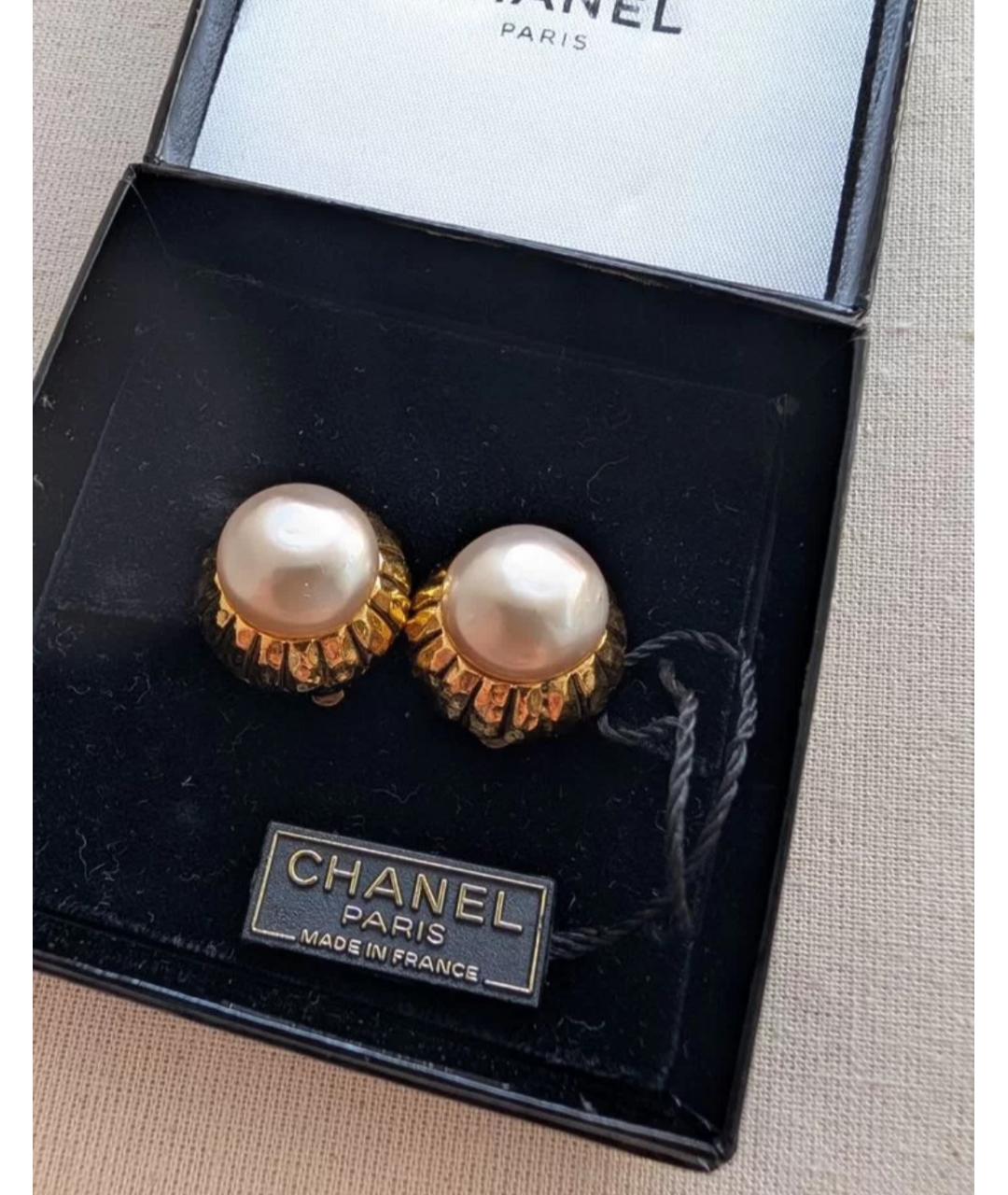 CHANEL Золотые позолоченные клипсы, фото 4