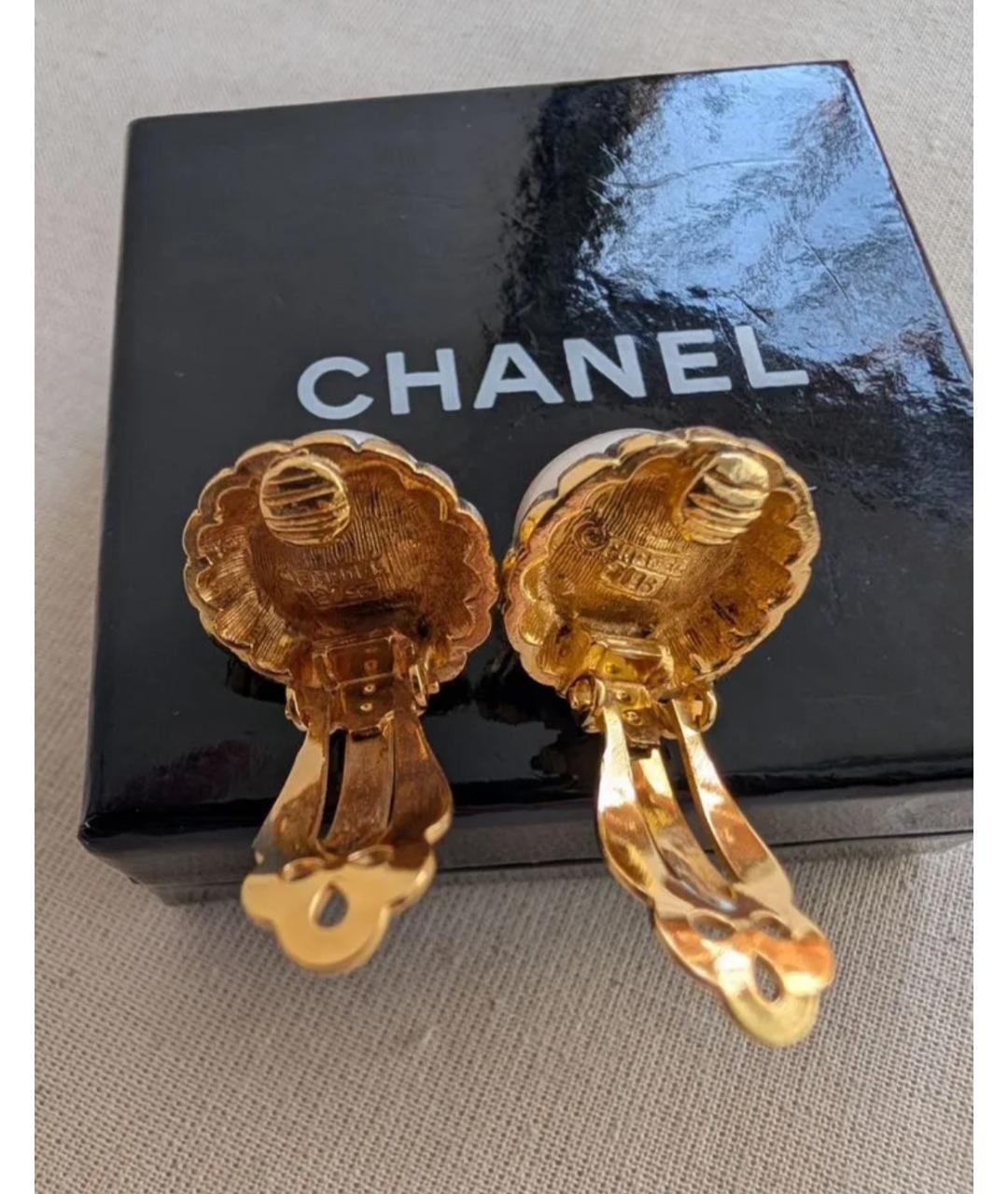 CHANEL Золотые позолоченные клипсы, фото 2