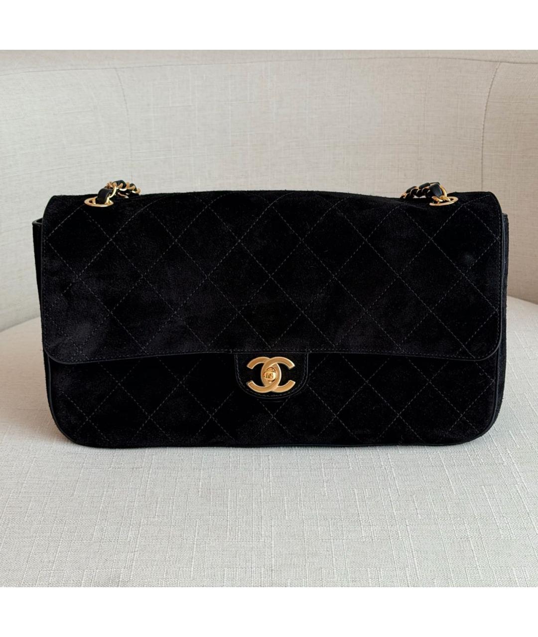 CHANEL Черная замшевая сумка через плечо, фото 4