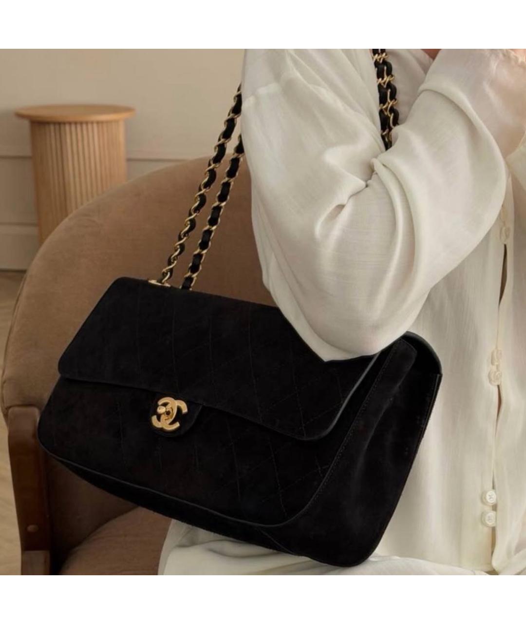 CHANEL Черная замшевая сумка через плечо, фото 3