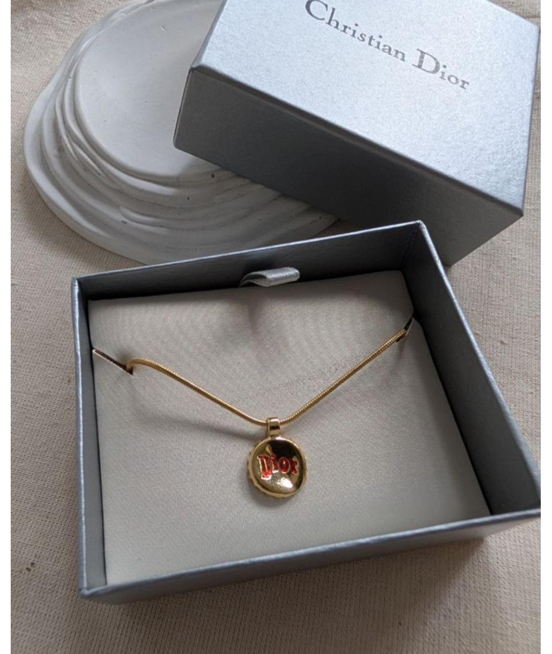 CHRISTIAN DIOR Золотое позолоченное колье, фото 3