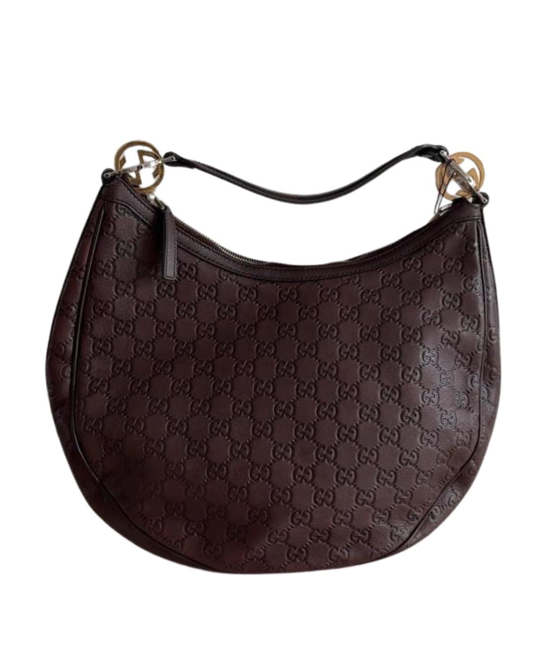 GUCCI Коричневая кожаная сумка тоут, фото 1