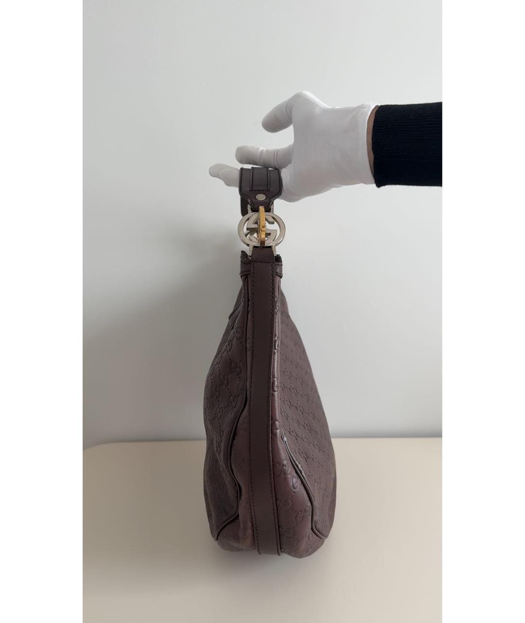 GUCCI Коричневая кожаная сумка тоут, фото 3