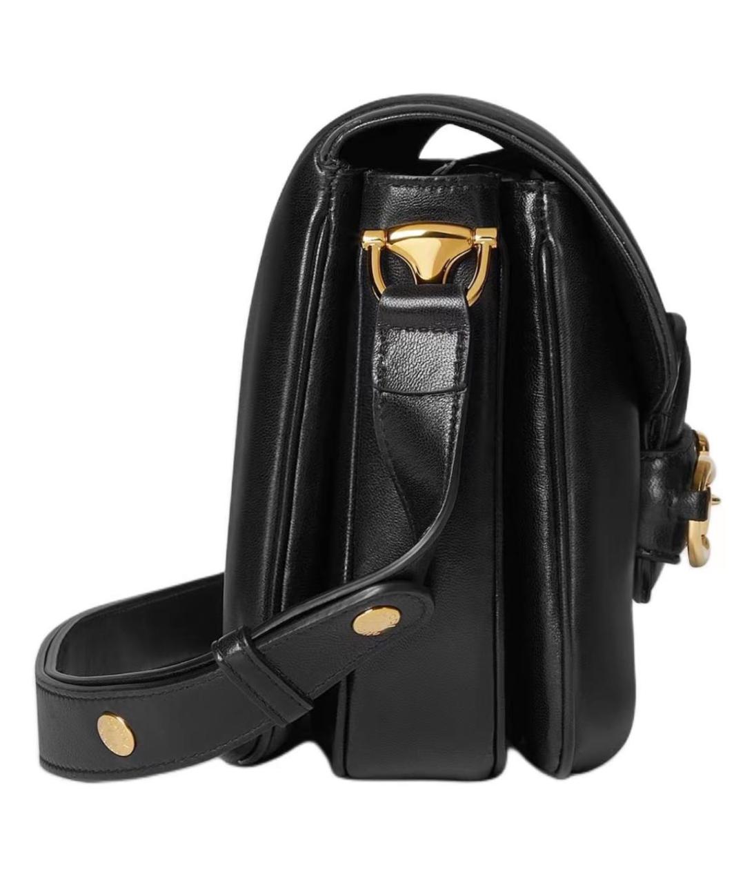 GUCCI Черная кожаная сумка через плечо, фото 4
