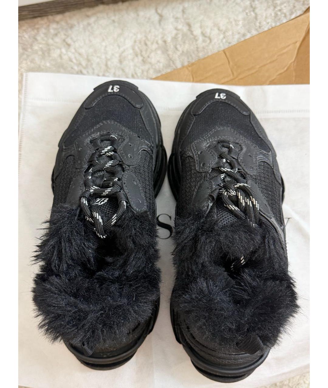 BALENCIAGA Черные текстильные кроссовки, фото 3