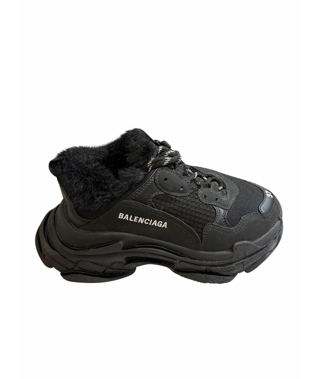 BALENCIAGA Черные текстильные кроссовки, фото 1