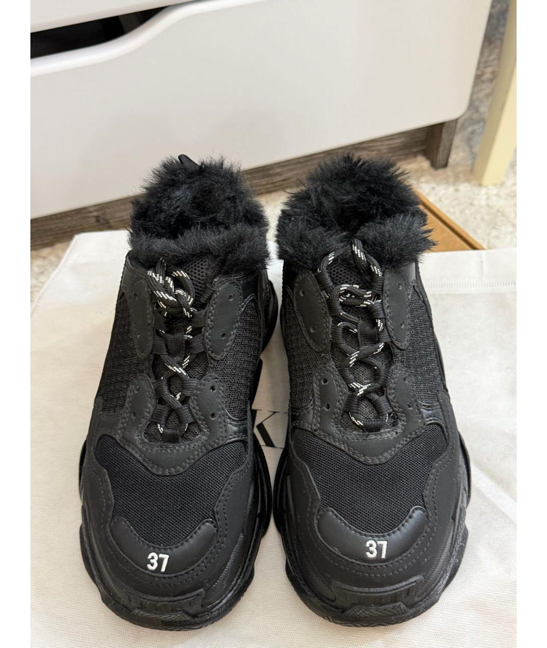BALENCIAGA Черные текстильные кроссовки, фото 2