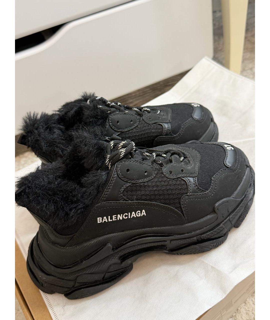 BALENCIAGA Черные текстильные кроссовки, фото 6
