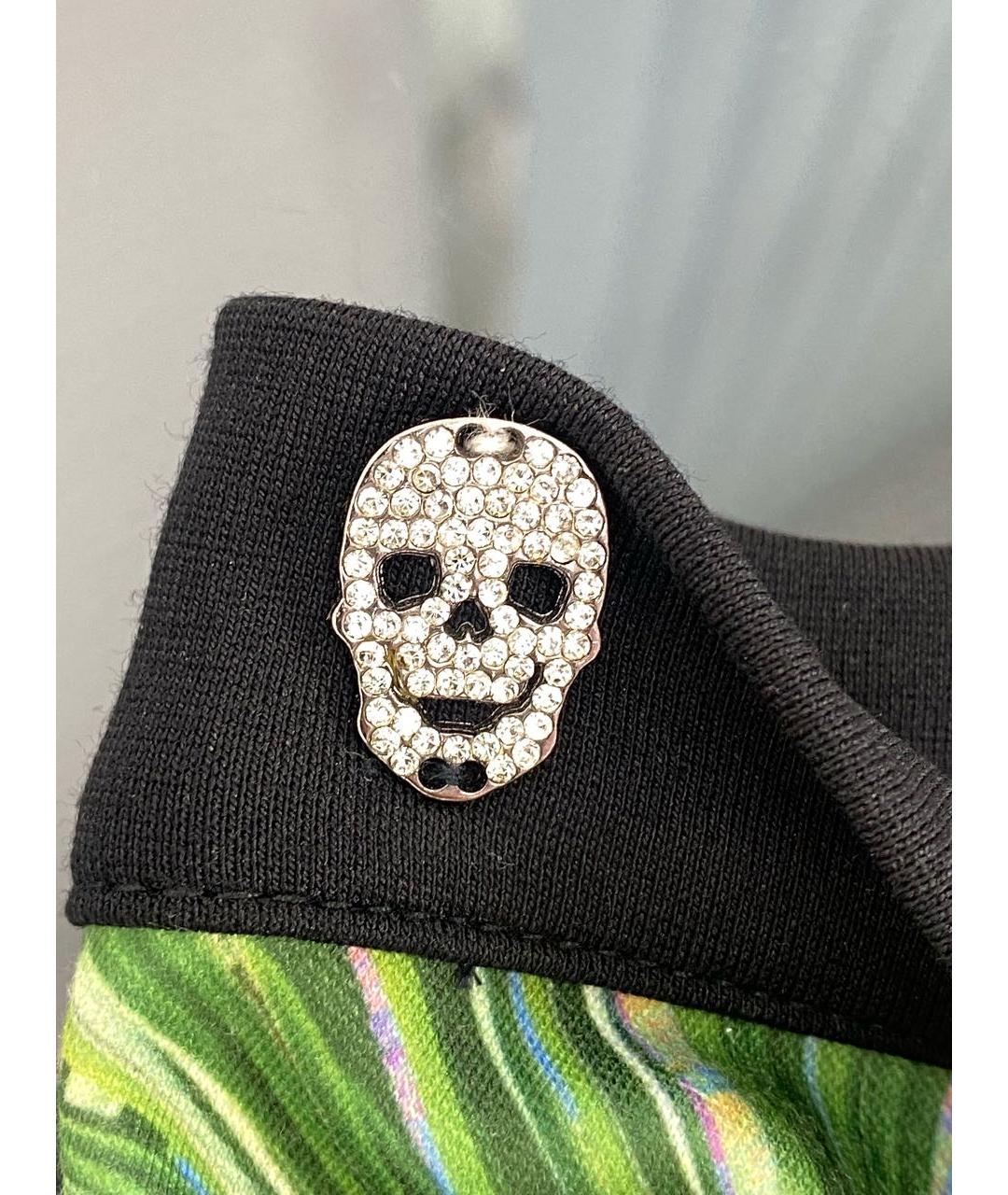 PHILIPP PLEIN Мульти полиэстеровая юбка мини, фото 4
