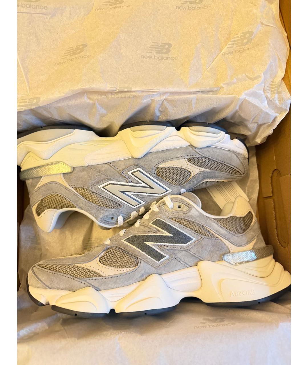 NEW BALANCE Серые замшевые низкие кроссовки / кеды, фото 2