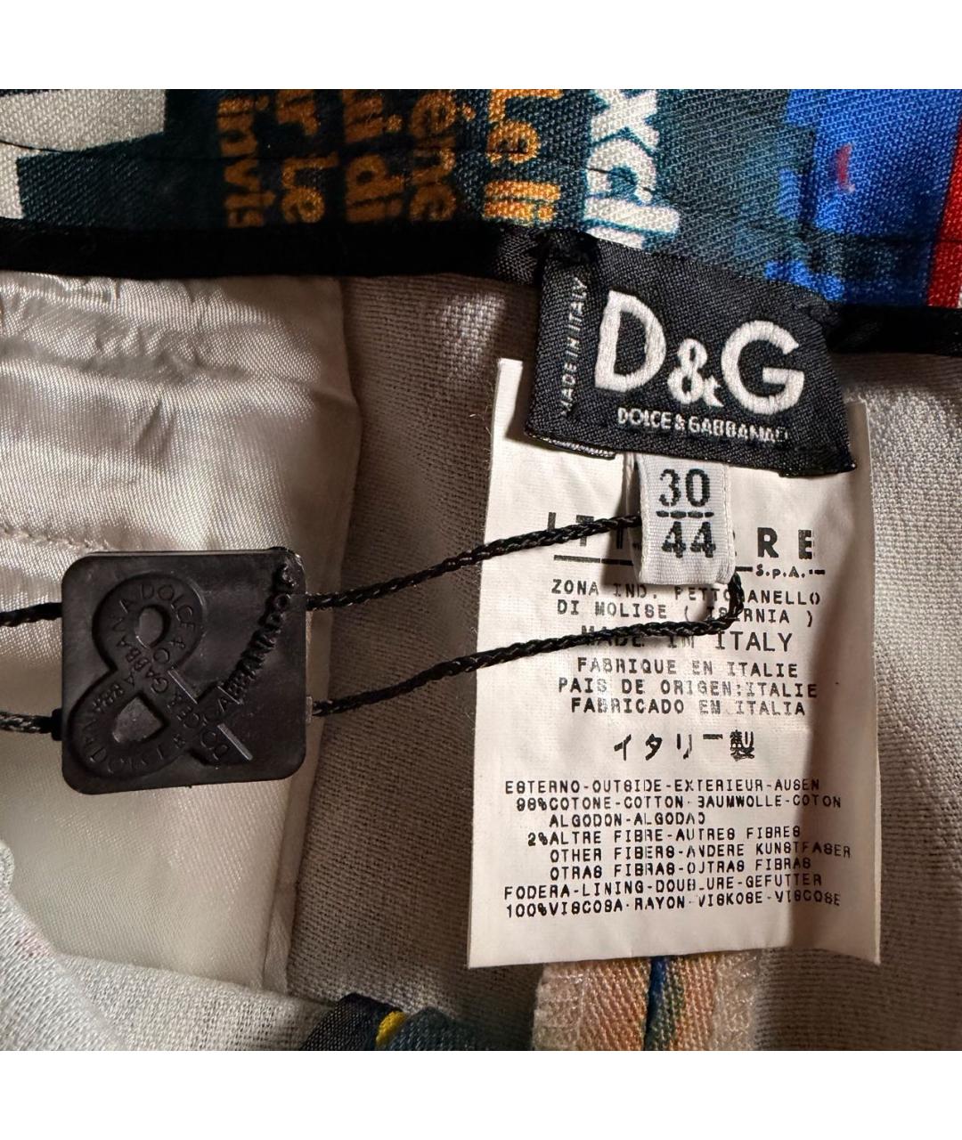 DOLCE&GABBANA Мульти хлопко-эластановые джинсы клеш, фото 3