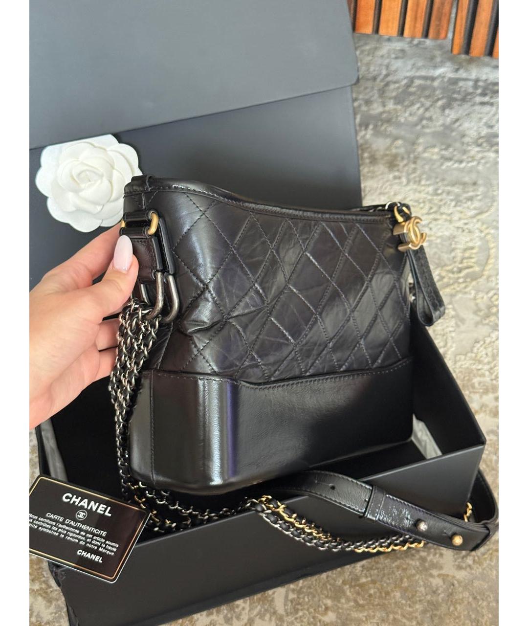 CHANEL Черная кожаная сумка через плечо, фото 4