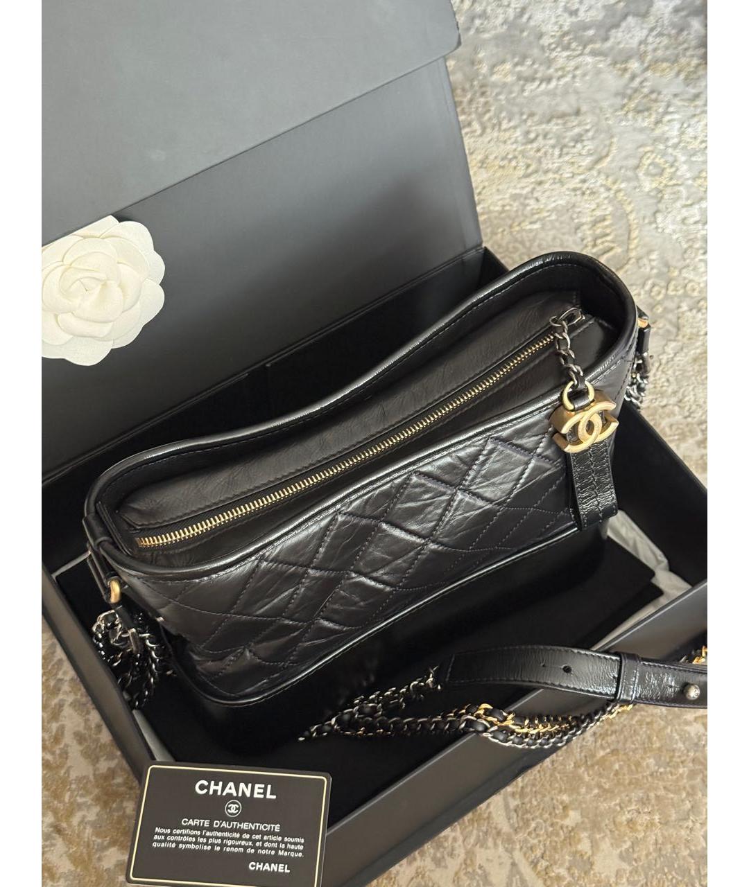 CHANEL Черная кожаная сумка через плечо, фото 3