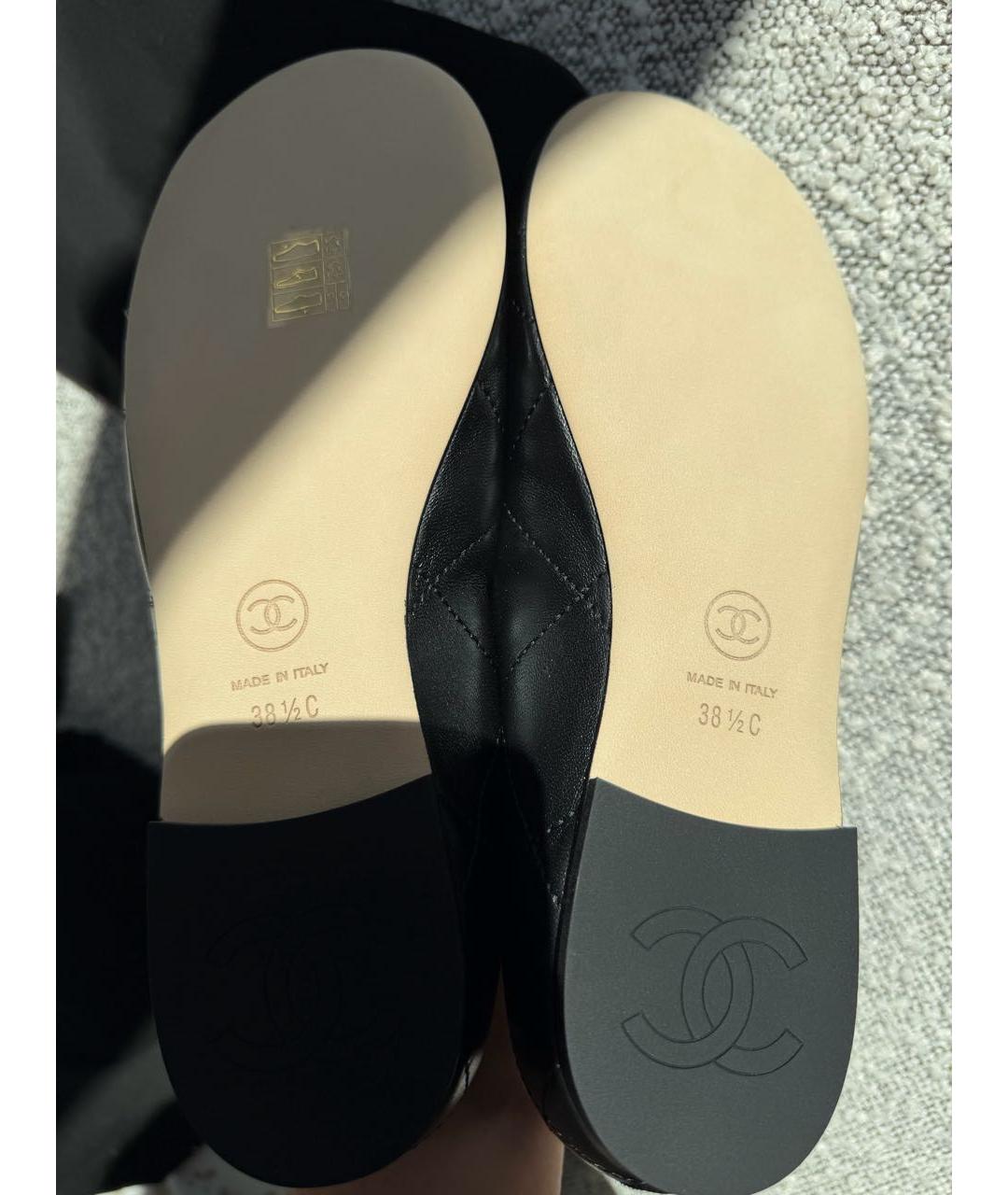 CHANEL Черные кожаные балетки, фото 5