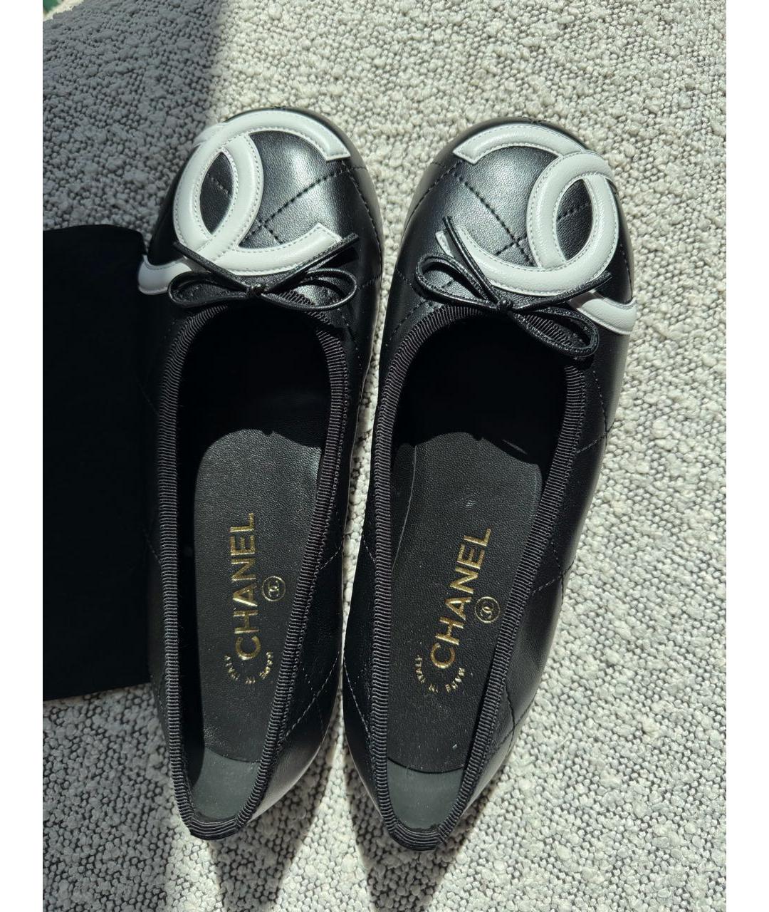 CHANEL Черные кожаные балетки, фото 6