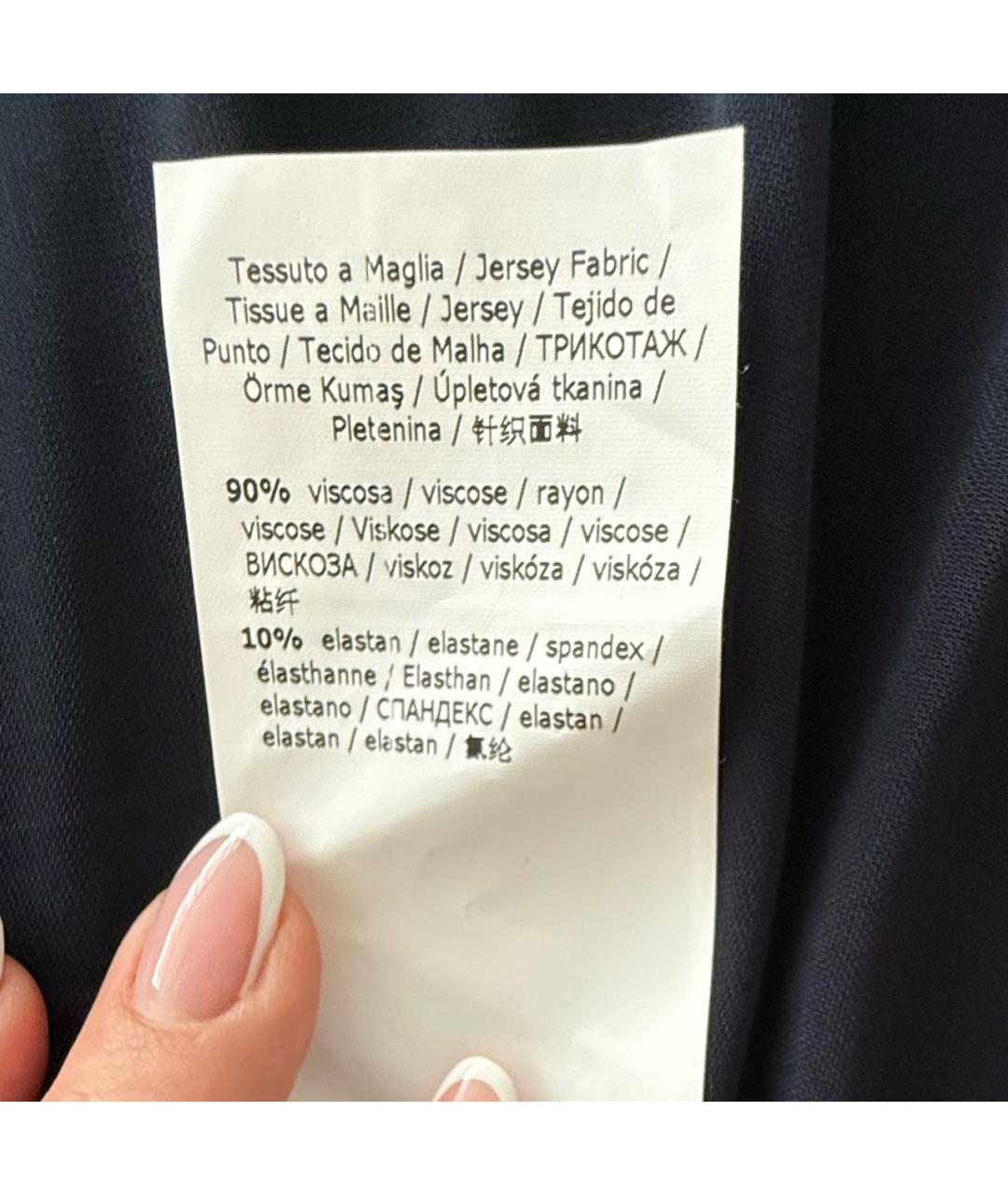 'S MAX MARA Темно-синее вискозное повседневное платье, фото 5