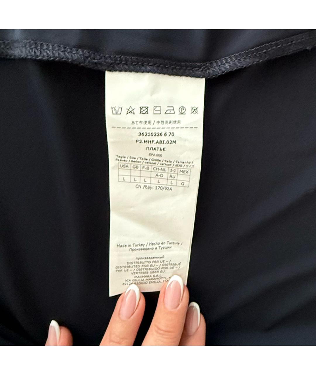 'S MAX MARA Темно-синее вискозное повседневное платье, фото 4