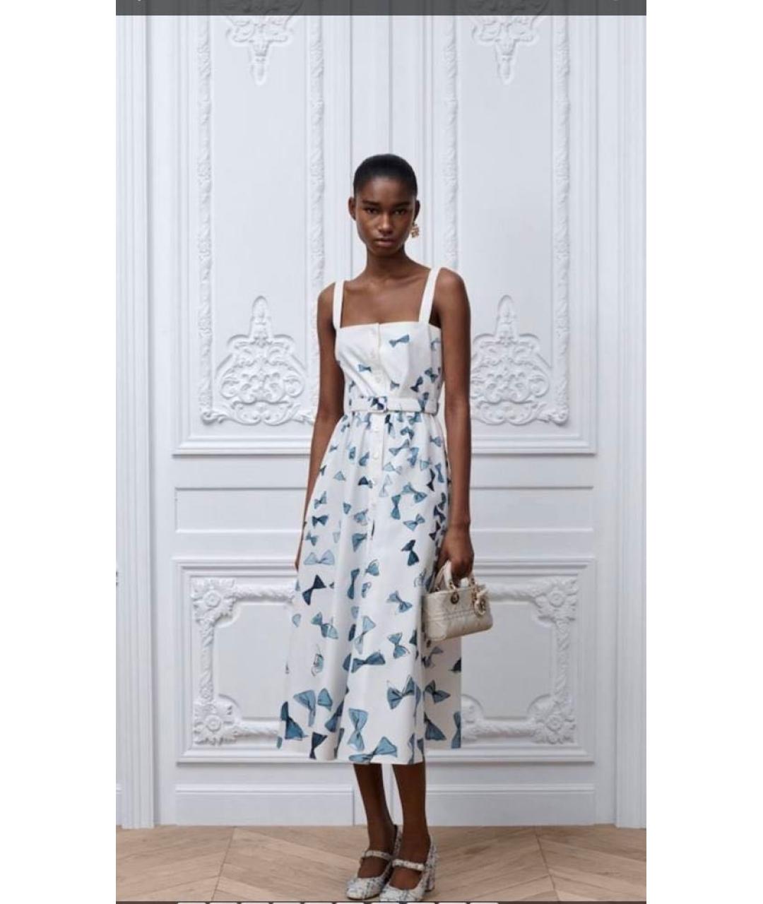 CHRISTIAN DIOR Белое хлопковое повседневное платье, фото 2