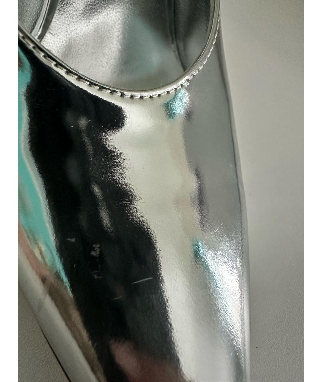 BURBERRY Серебряные кожаные туфли, фото 7