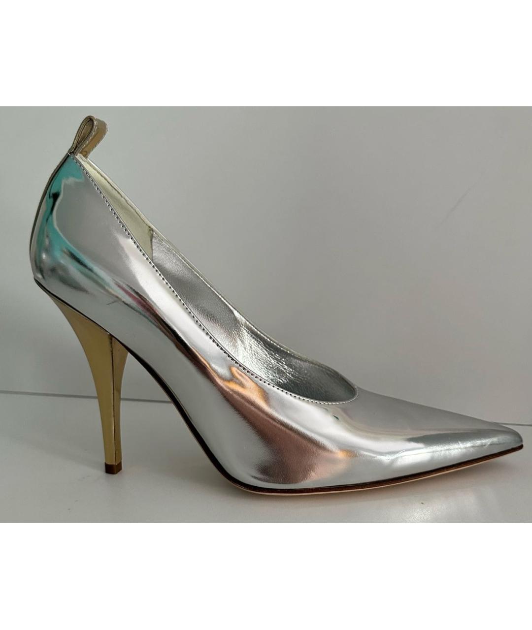 BURBERRY Серебряные кожаные туфли, фото 9