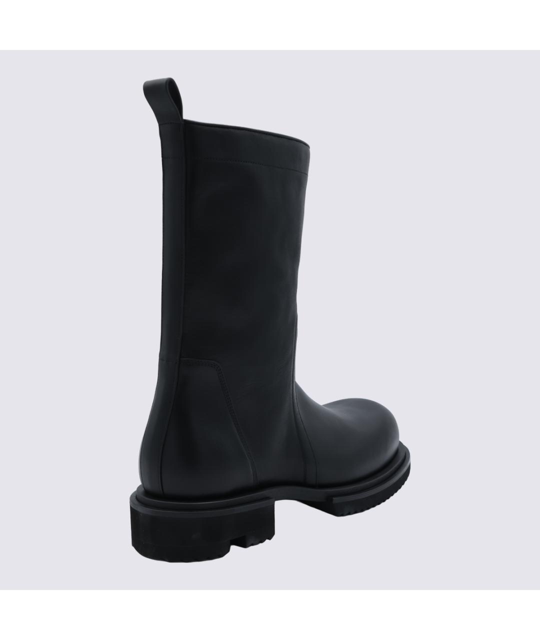 RICK OWENS Черные кожаные высокие ботинки, фото 6