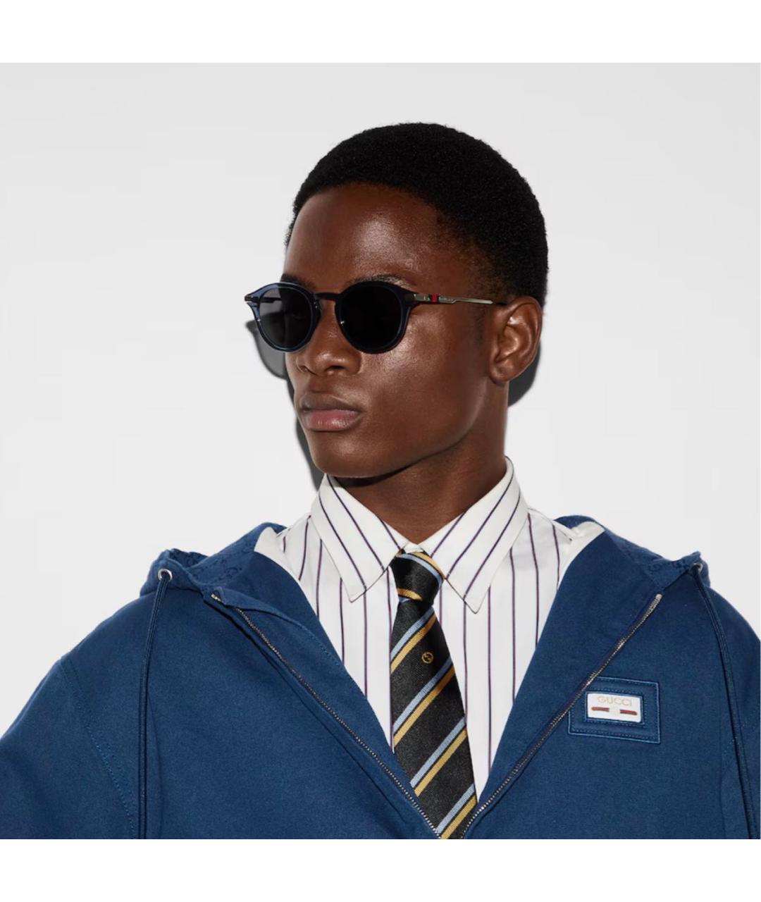 GUCCI Темно-синие пластиковые солнцезащитные очки, фото 3