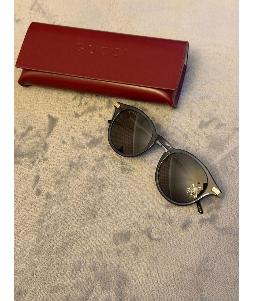GUCCI Темно-синие пластиковые солнцезащитные очки, фото 4